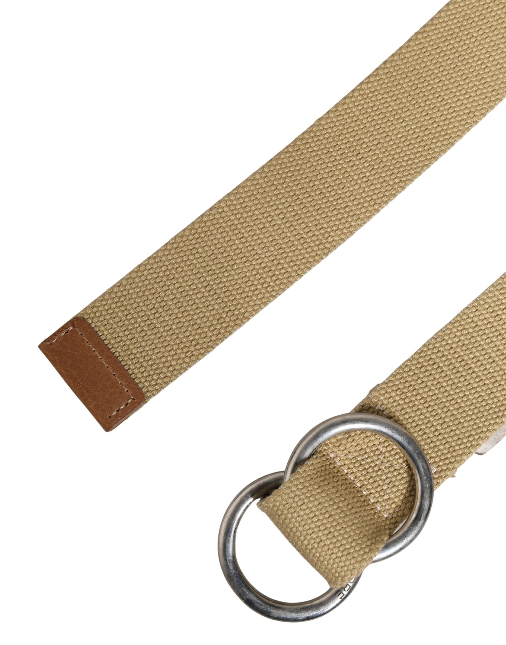 Ceinture GF Ferre homme toile beige boucle métal argenté