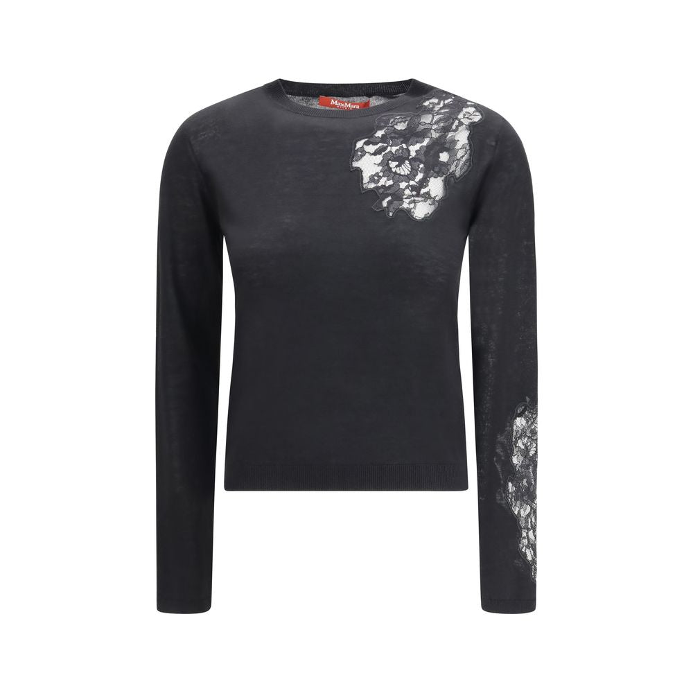 Sweat-shirt en soie noire Max Mara