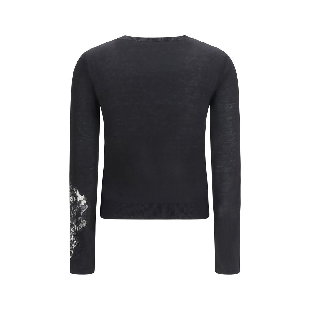 Sweat-shirt en soie noire Max Mara