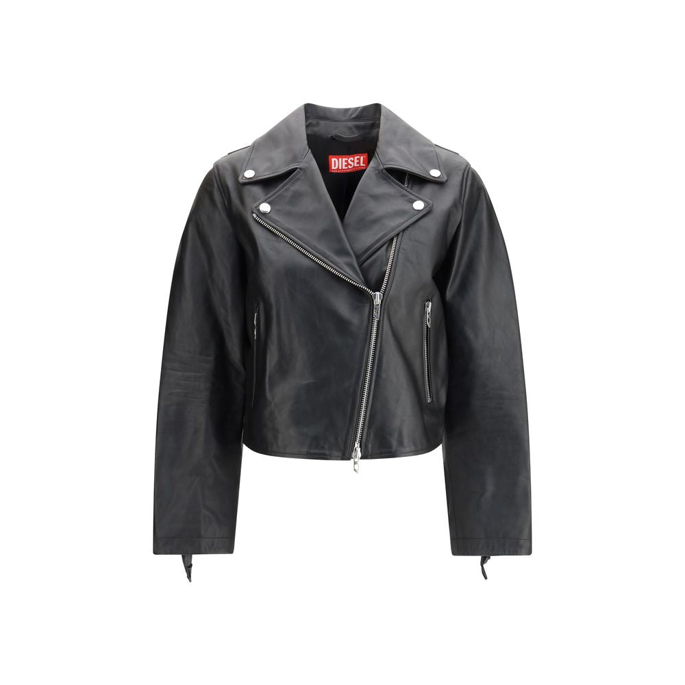 Blouson en cuir de veau noir Diesel