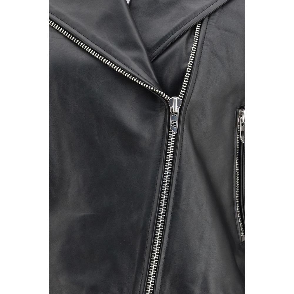 Blouson en cuir de veau noir Diesel