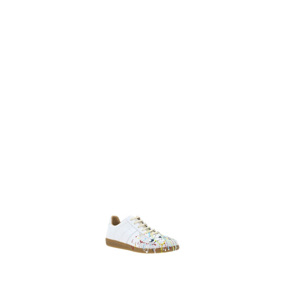 Baskets basses Maison Margiela en cuir de veau blanc Bos Taurus