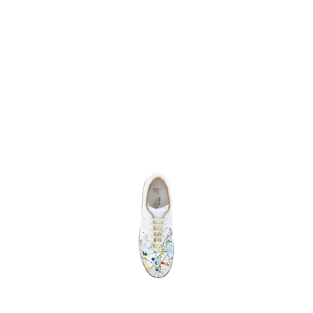 Baskets basses Maison Margiela en cuir de veau blanc Bos Taurus
