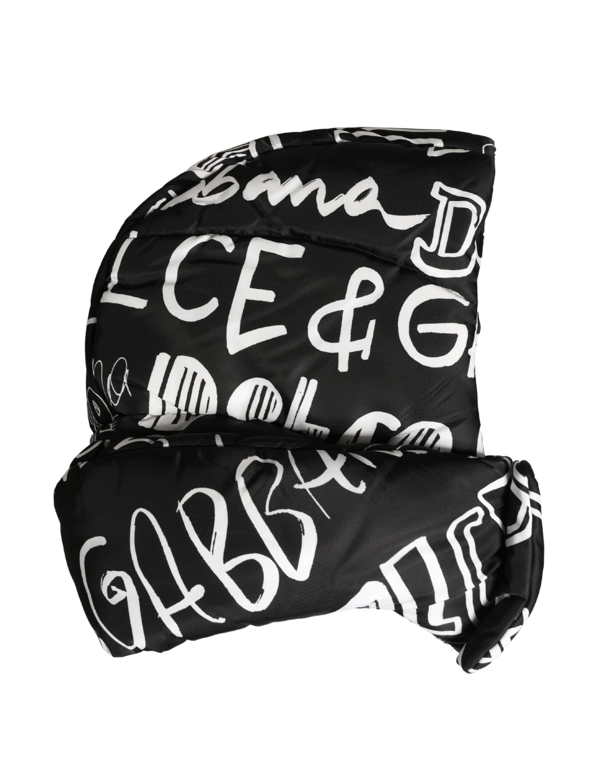 Dolce & Gabbana Chapeau Capello Enveloppant la Tête Entière Imprimé Logo Noir