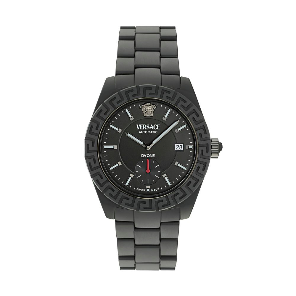 Montre habillée en céramique noire Versace