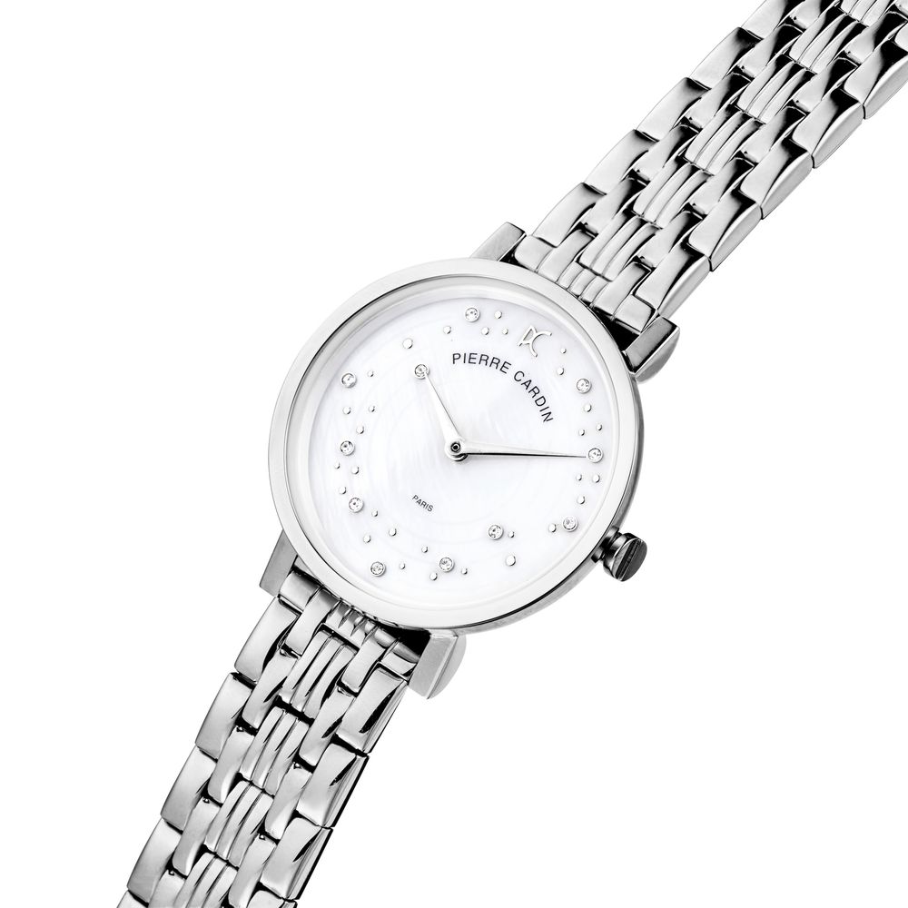 Montre habillée en acier inoxydable gris Pierre Cardin