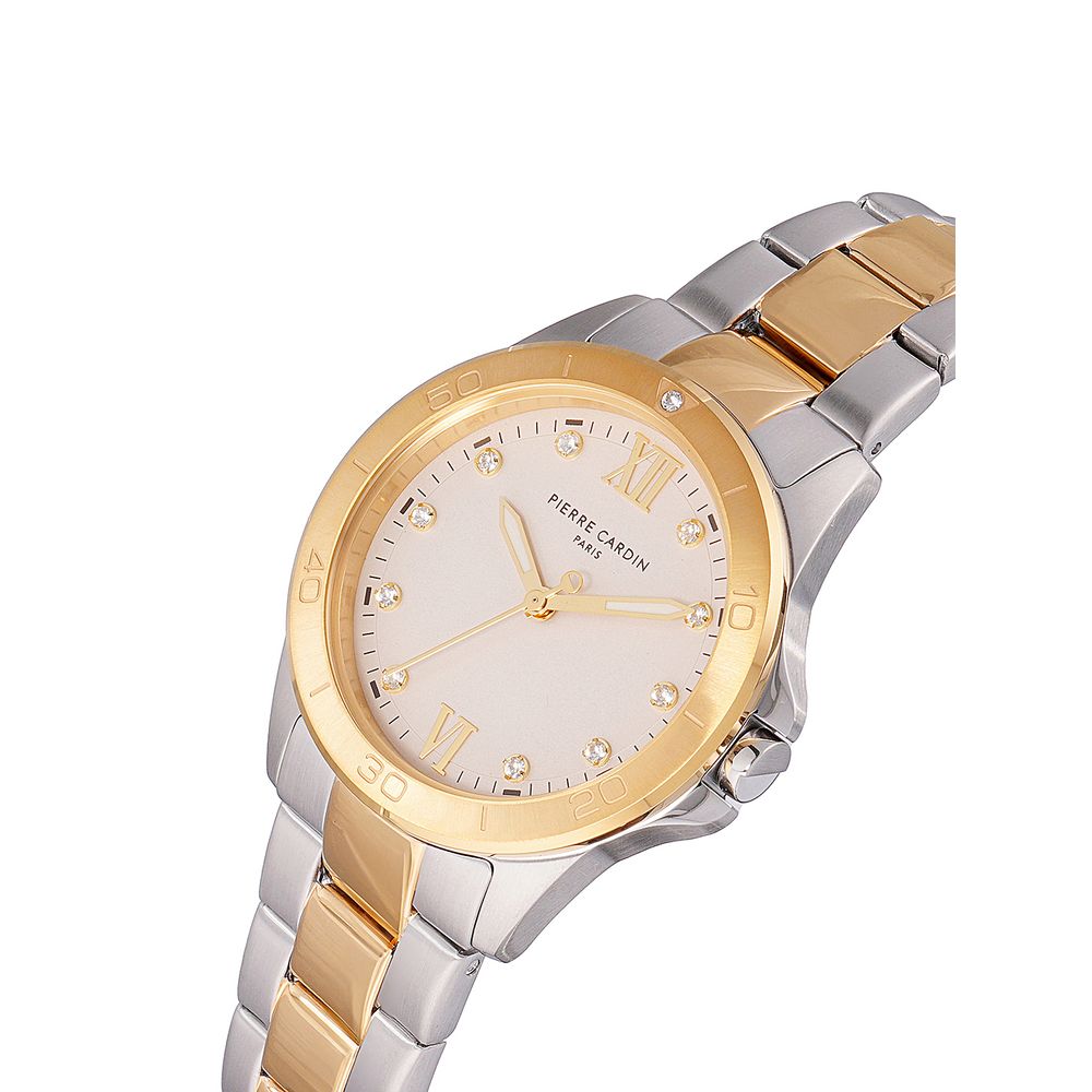 Montre habillée Pierre Cardin en acier inoxydable doré