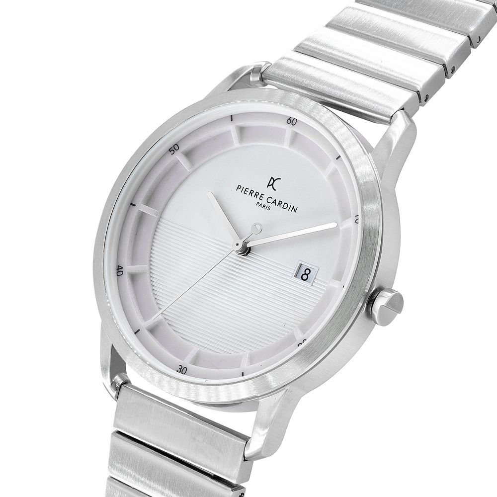 Montre habillée Pierre Cardin grise en acier inoxydable