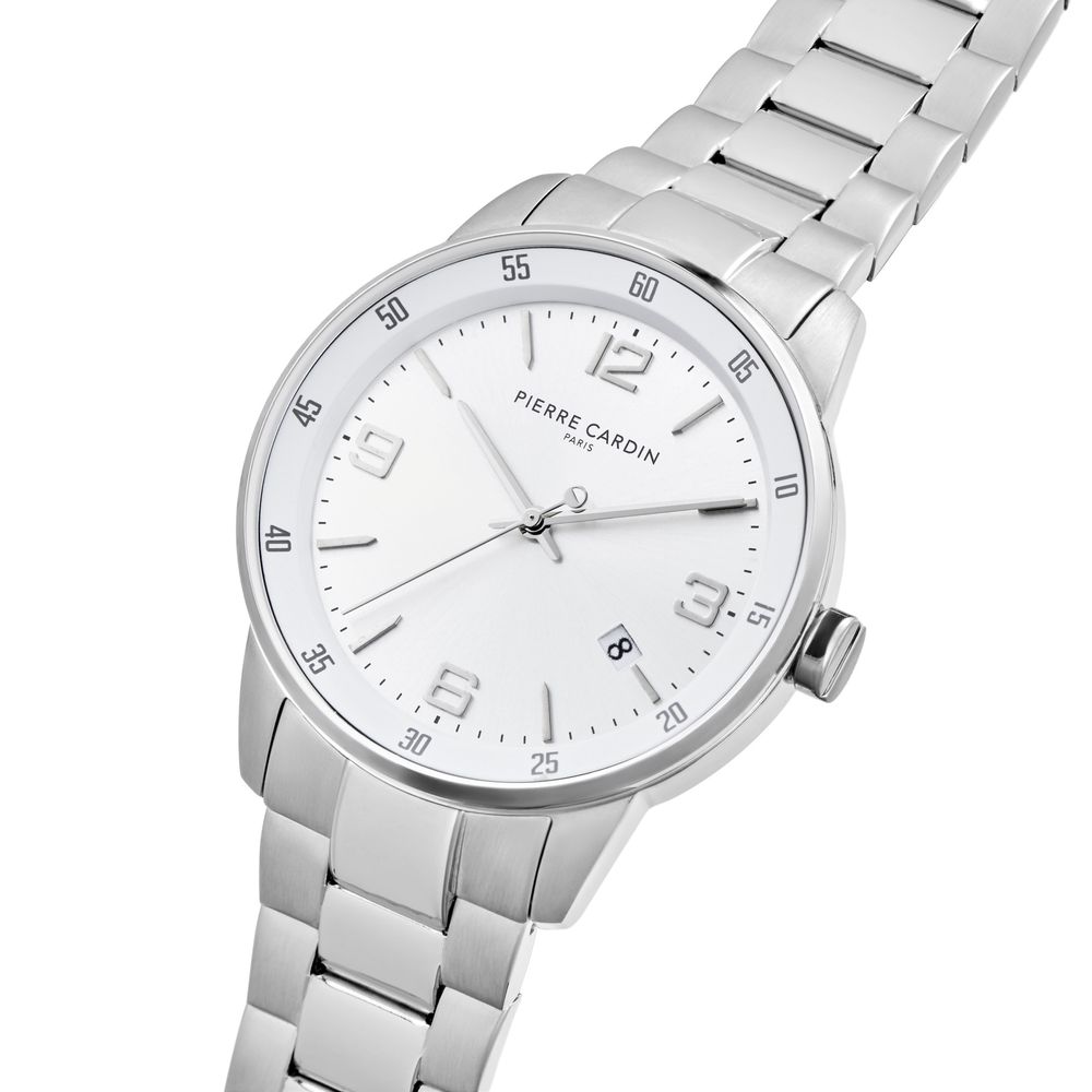 Montre habillée Pierre Cardin grise en acier inoxydable