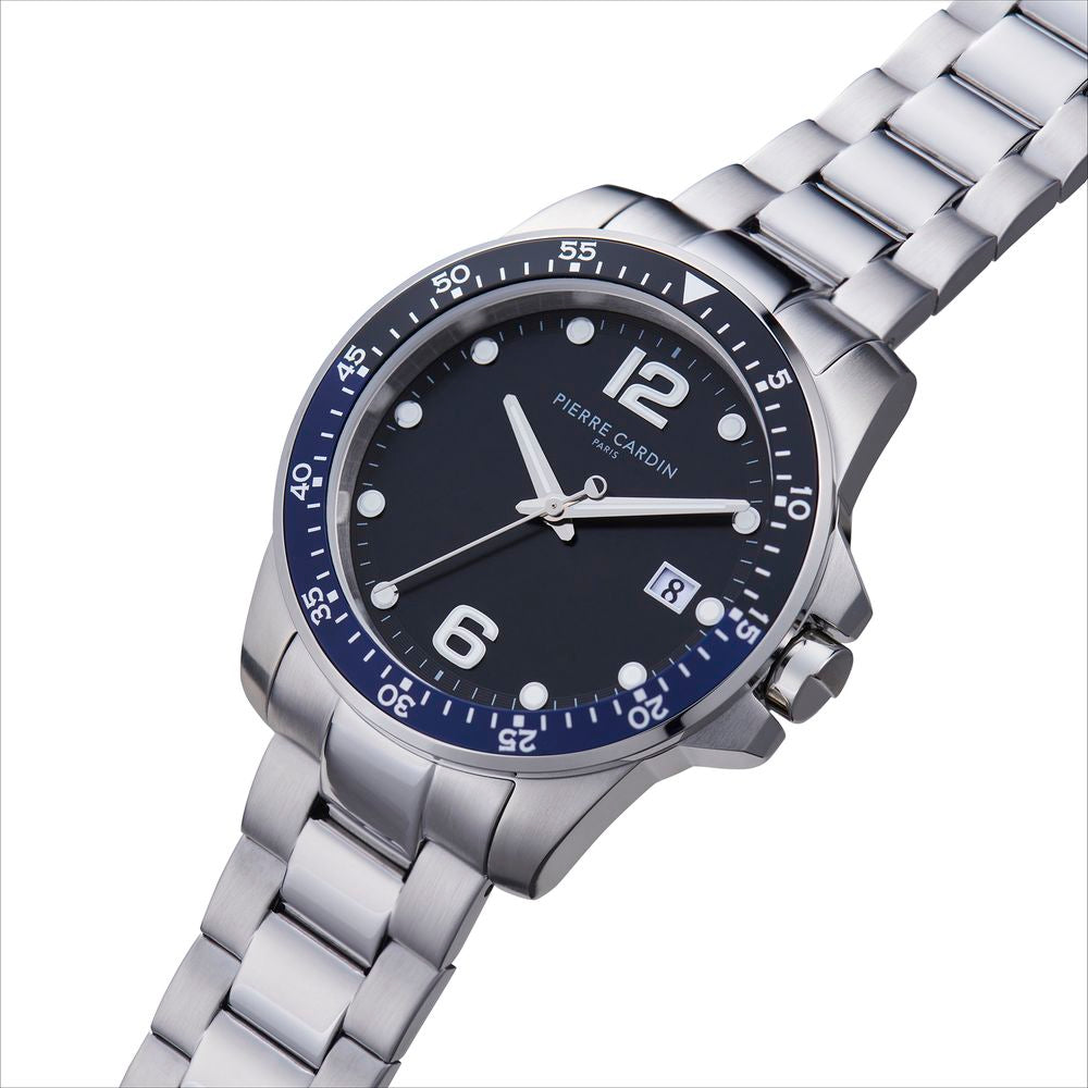 Montre habillée Pierre Cardin grise en acier inoxydable