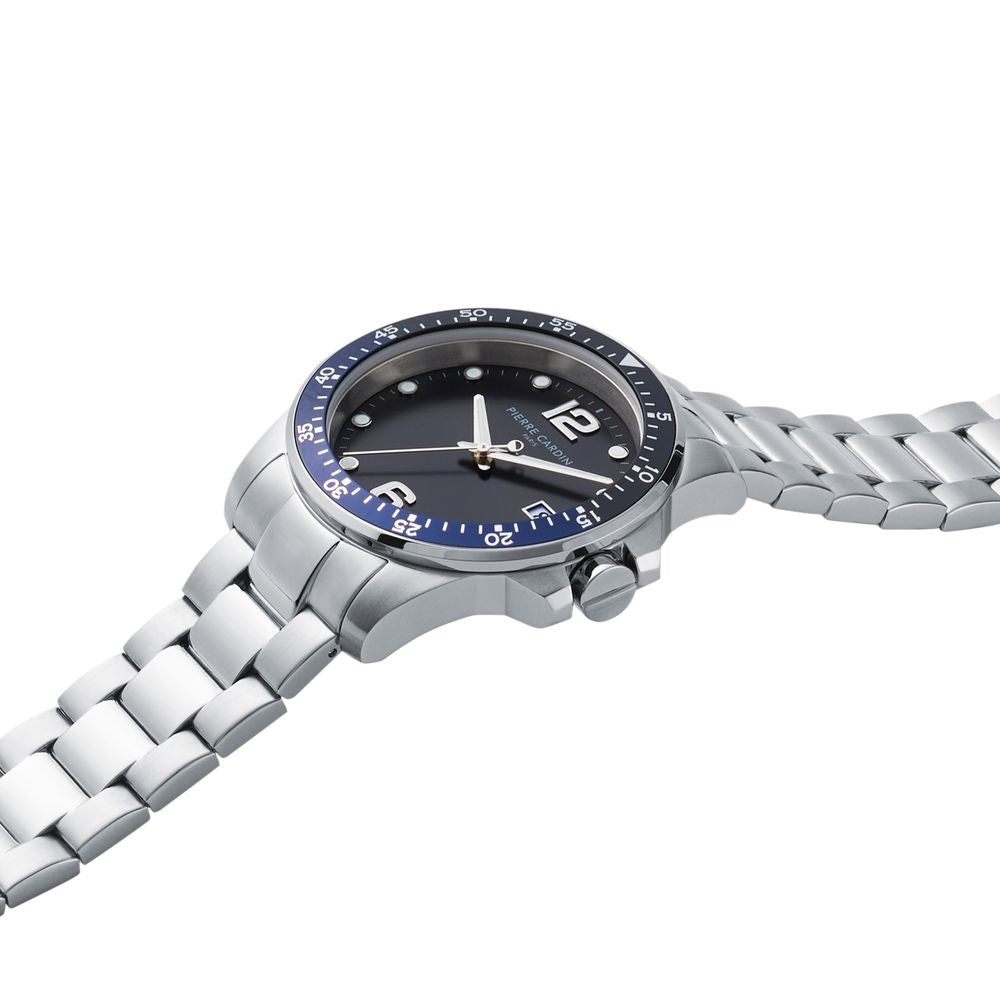 Montre habillée Pierre Cardin grise en acier inoxydable