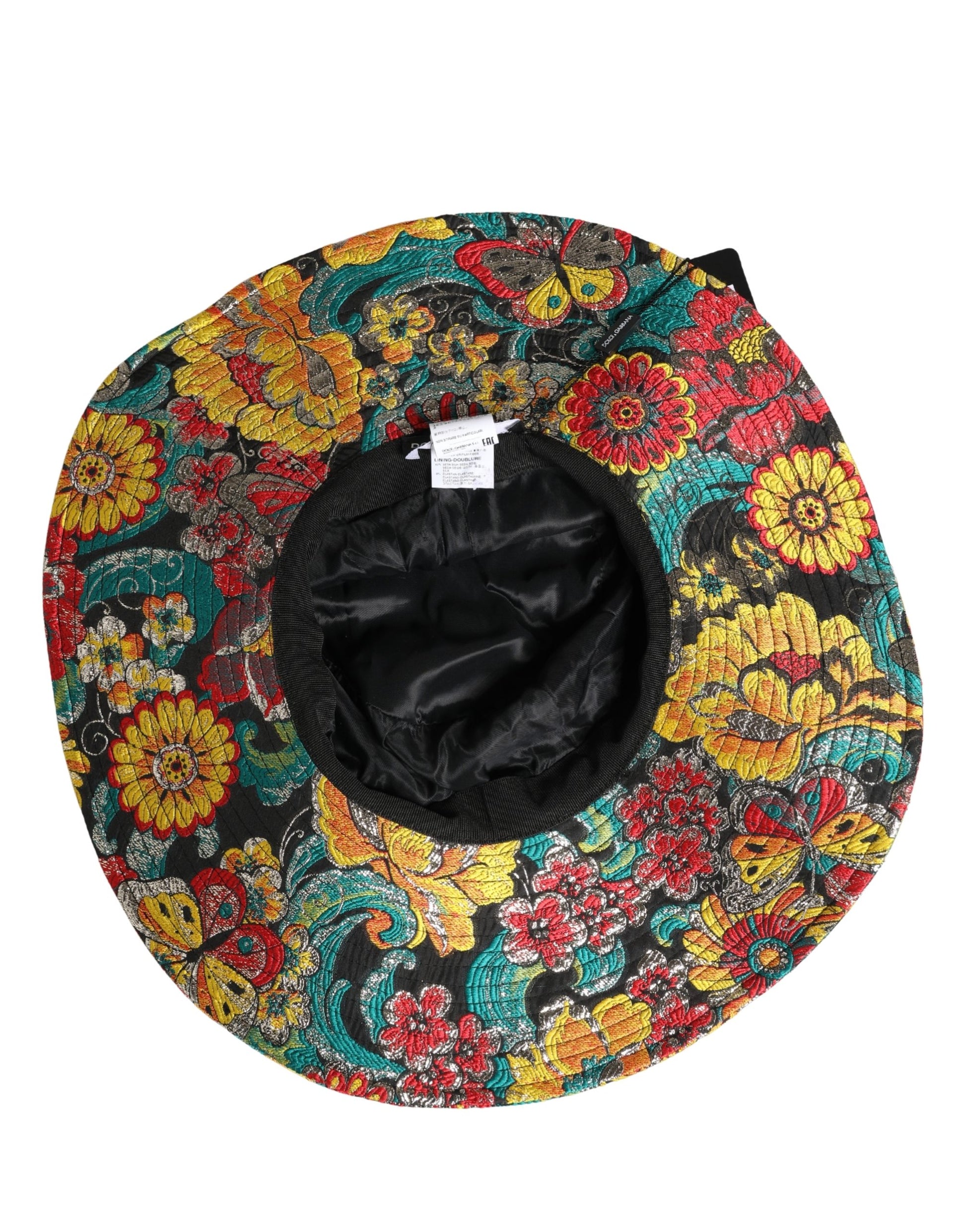 Chapeau bob Dolce & Gabbana pour homme en brocart multicolore à large bord