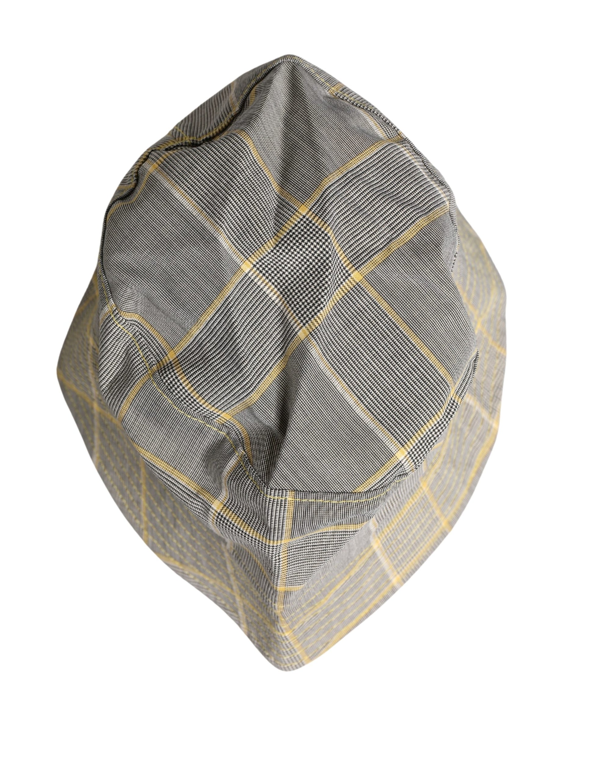 Dolce & Gabbana Casquette Bob Homme à Carreaux Grise