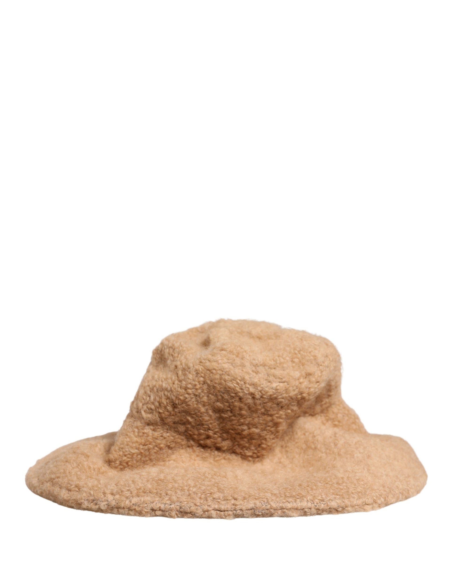 Bonnet en fourrure de laine vierge beige Dolce & Gabbana pour femme
