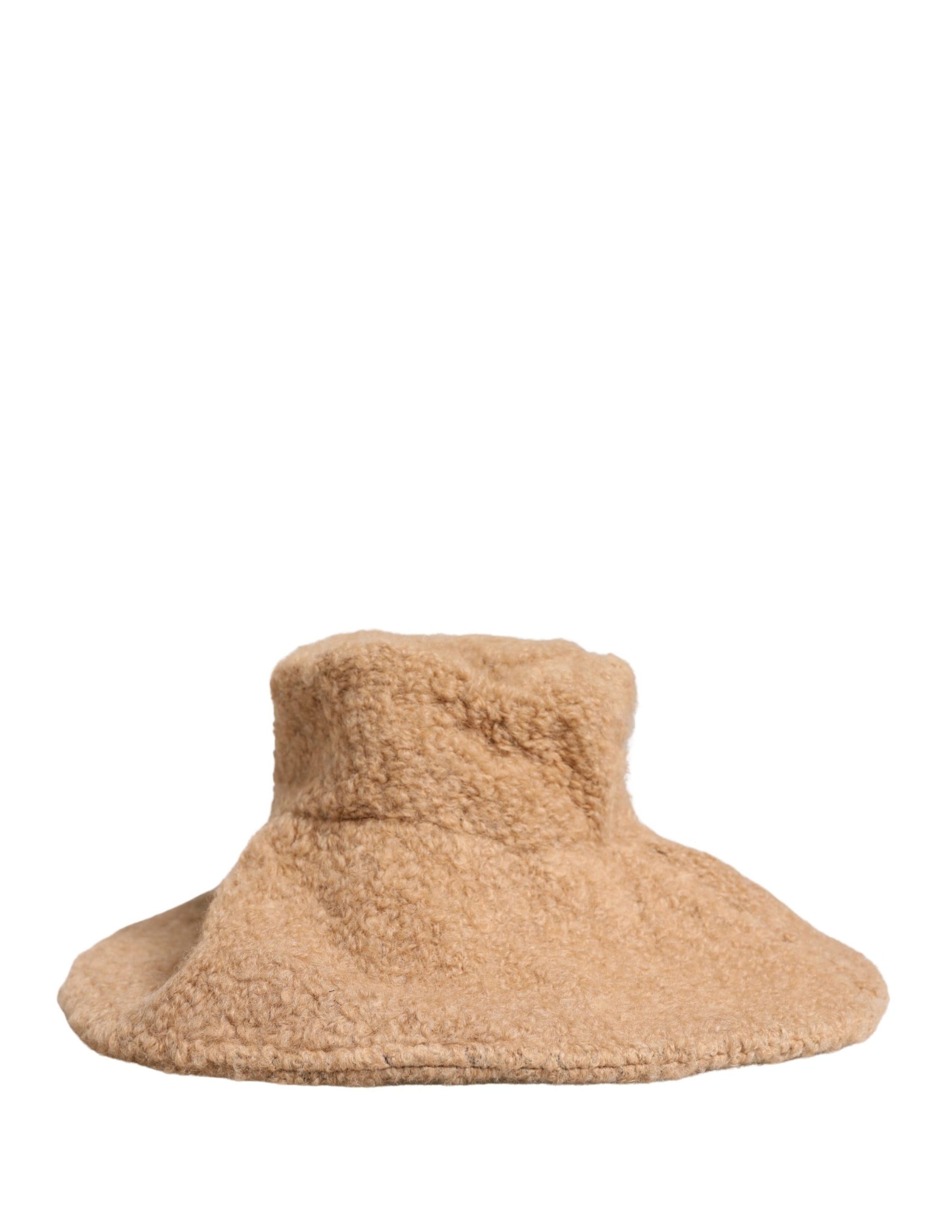 Bonnet en fourrure de laine vierge beige Dolce & Gabbana pour femme