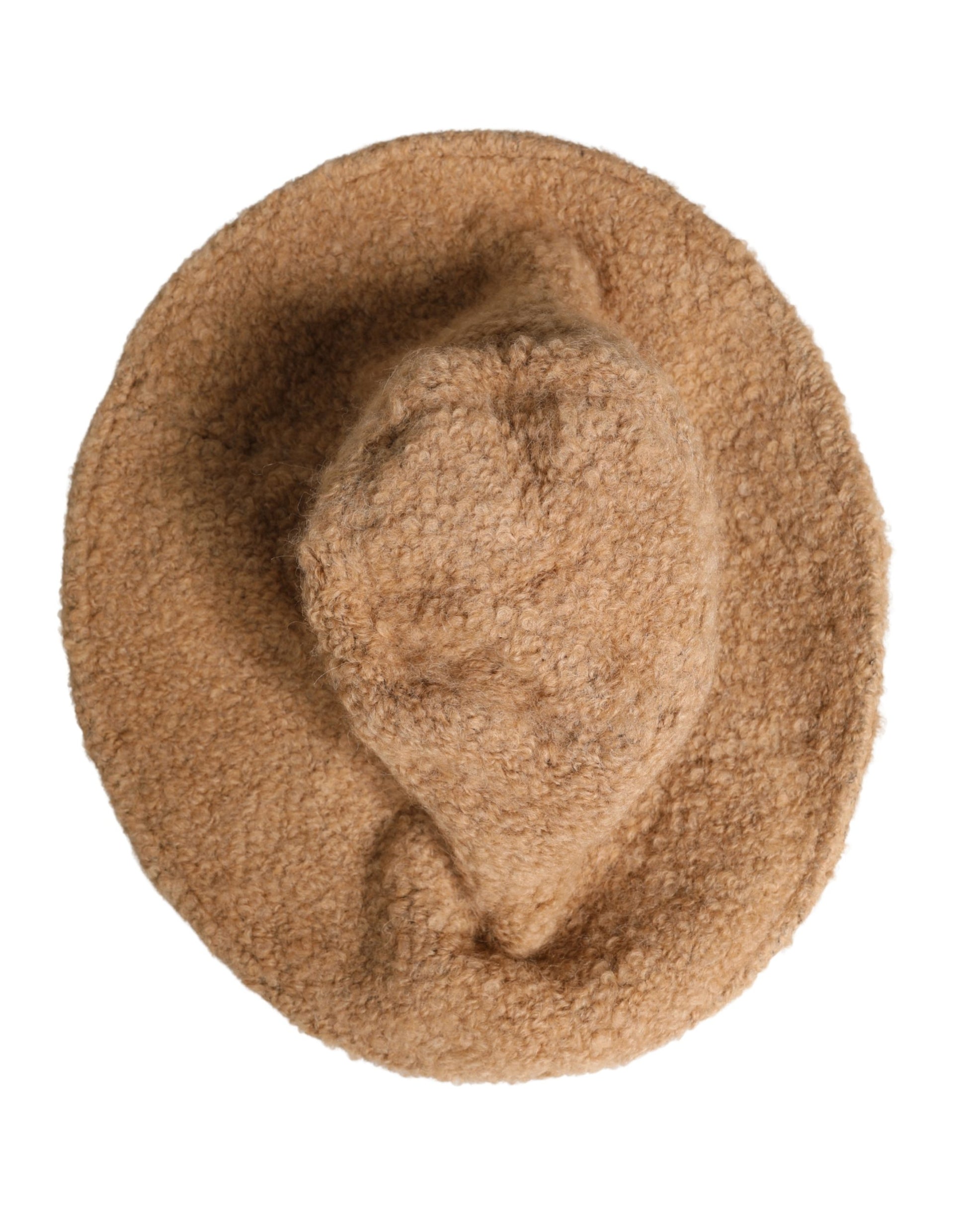 Bonnet en fourrure de laine vierge beige Dolce & Gabbana pour femme