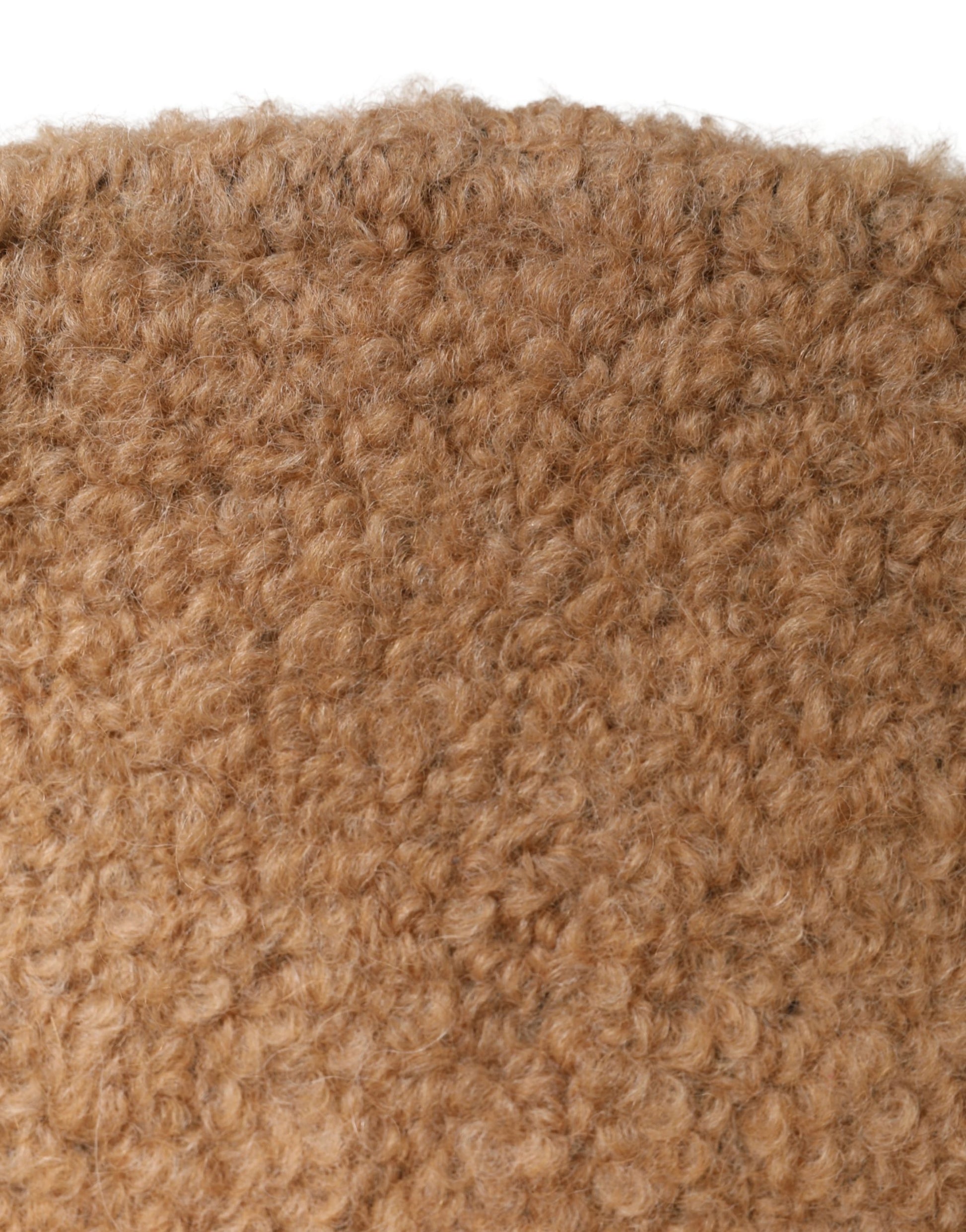 Bonnet en fourrure de laine vierge beige Dolce & Gabbana pour femme
