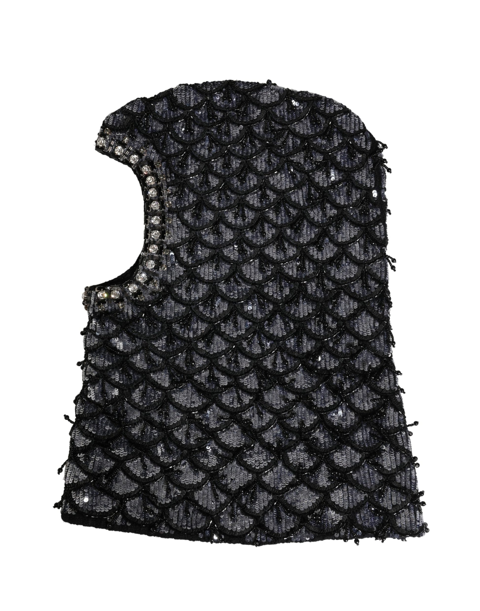 Passe-montagne Dolce & Gabbana en laine noire orné de cristaux