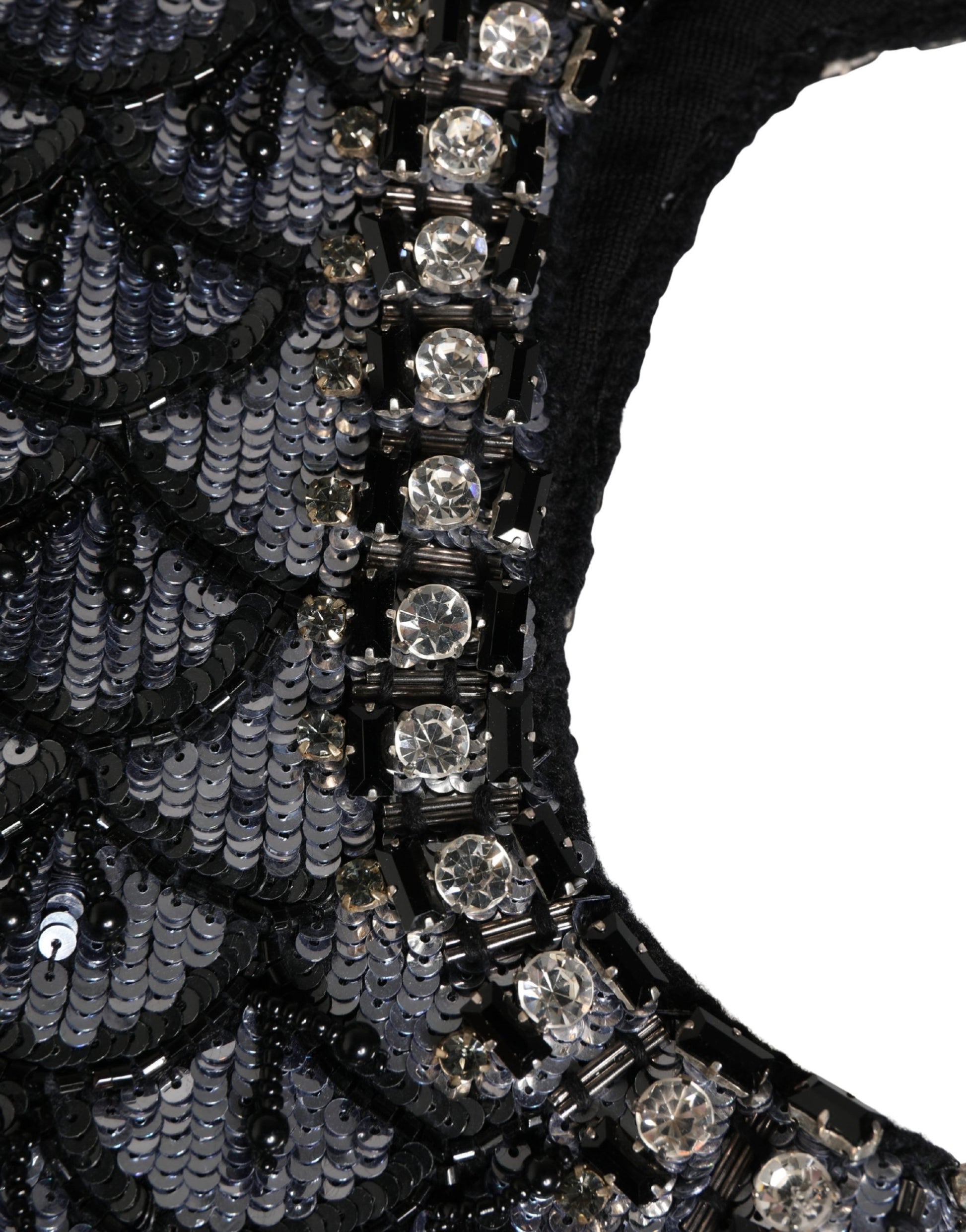 Passe-montagne Dolce & Gabbana en laine noire orné de cristaux