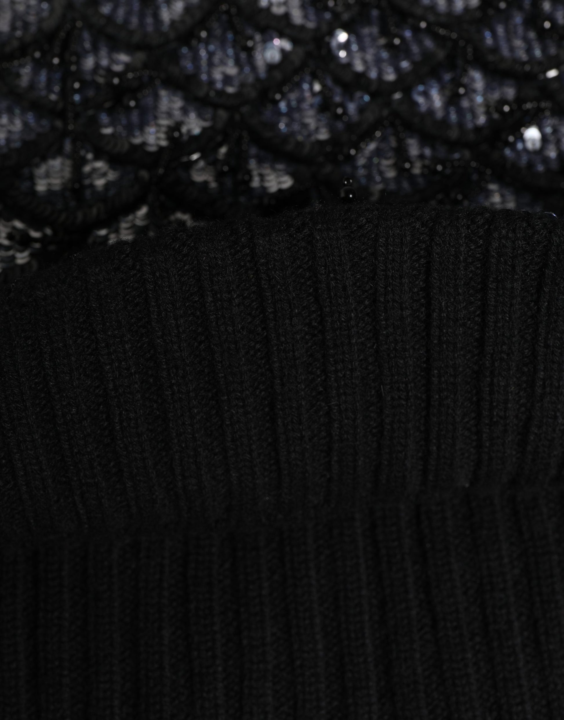 Passe-montagne Dolce & Gabbana en laine noire orné de cristaux