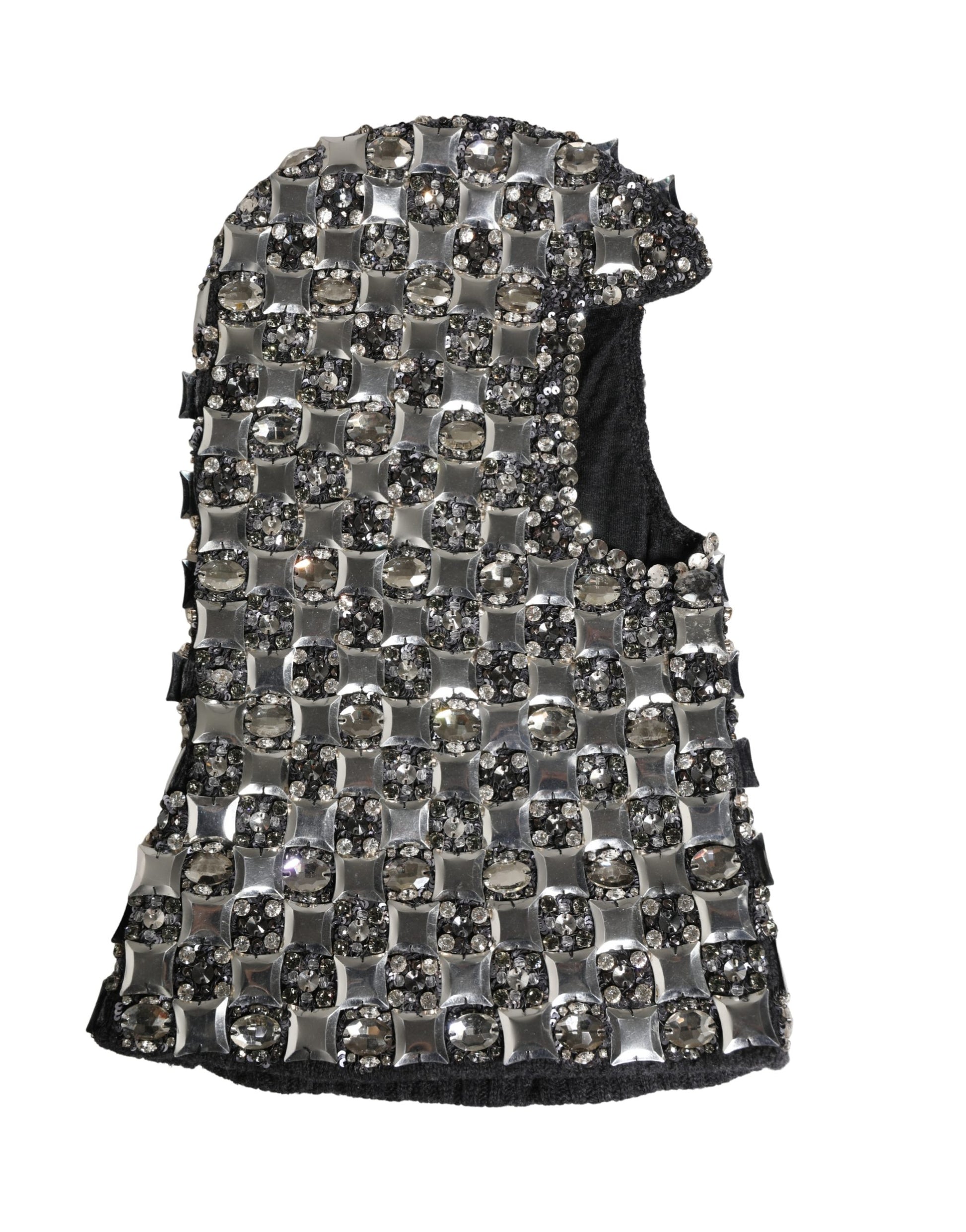 Passe-montagne Dolce & Gabbana en laine noire orné de cristaux