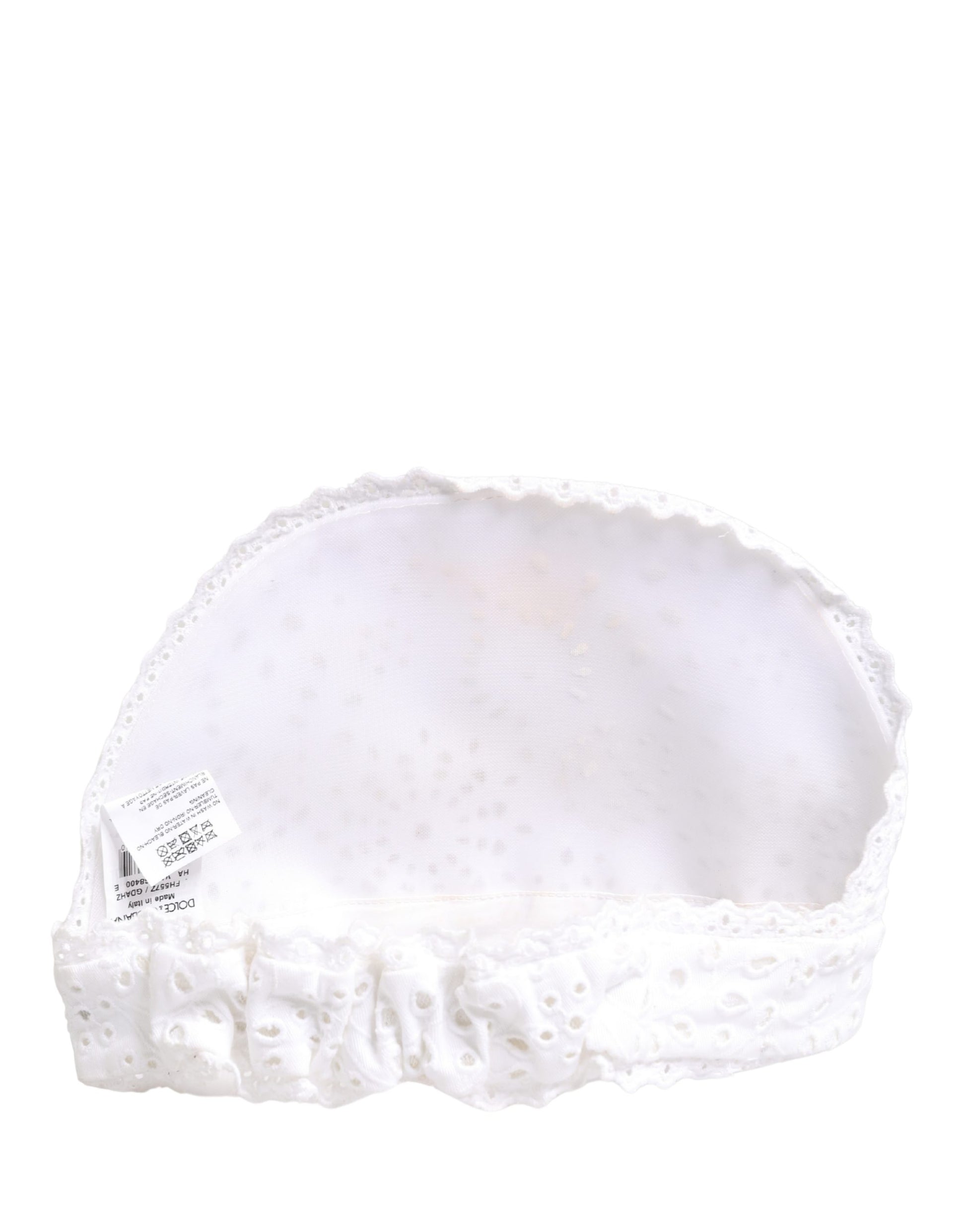 Casquette Dolce & Gabbana en coton blanc brodé avec cristaux DG