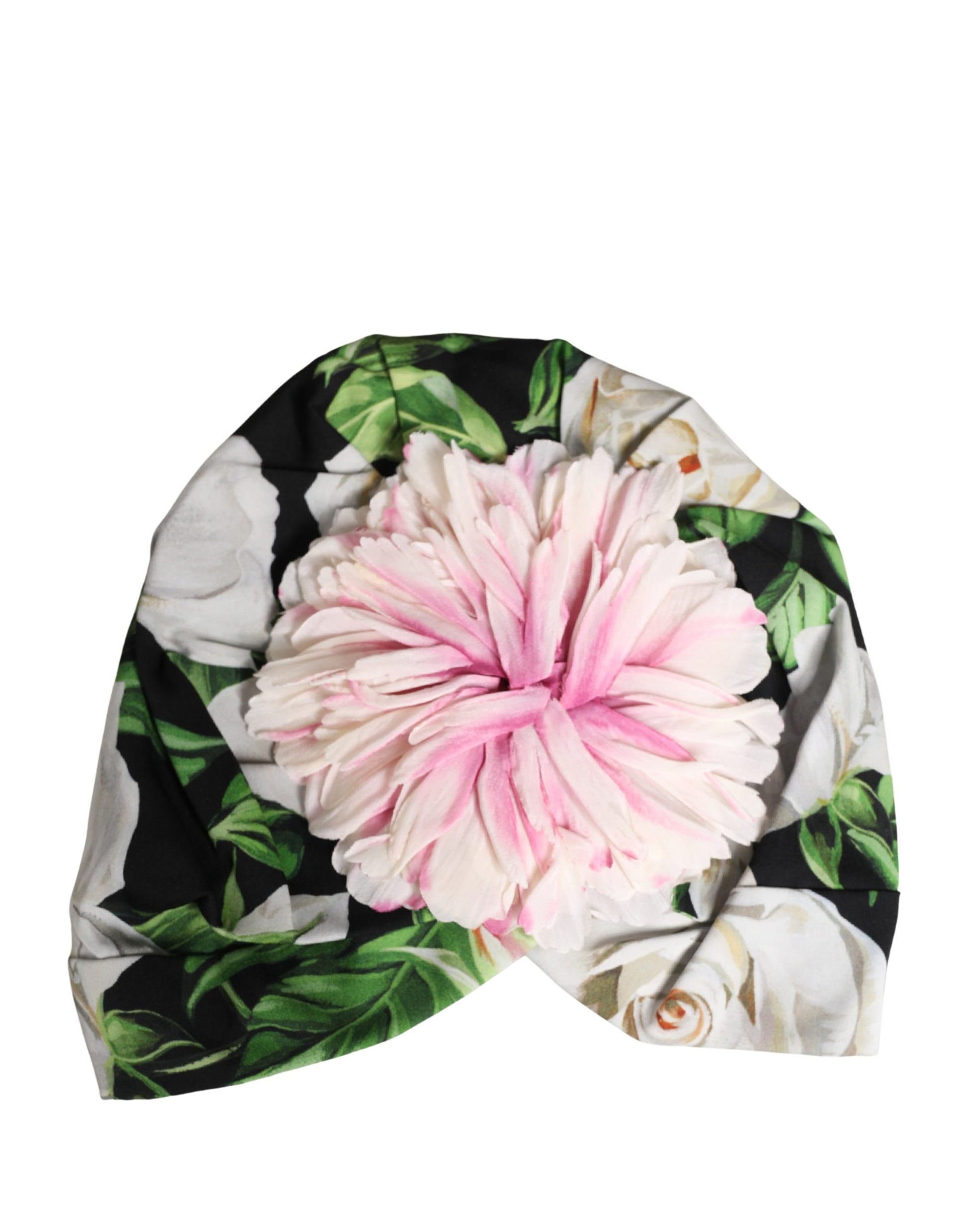 Dolce & Gabbana Chapeau Turban à Motif Floral Noir pour Femme