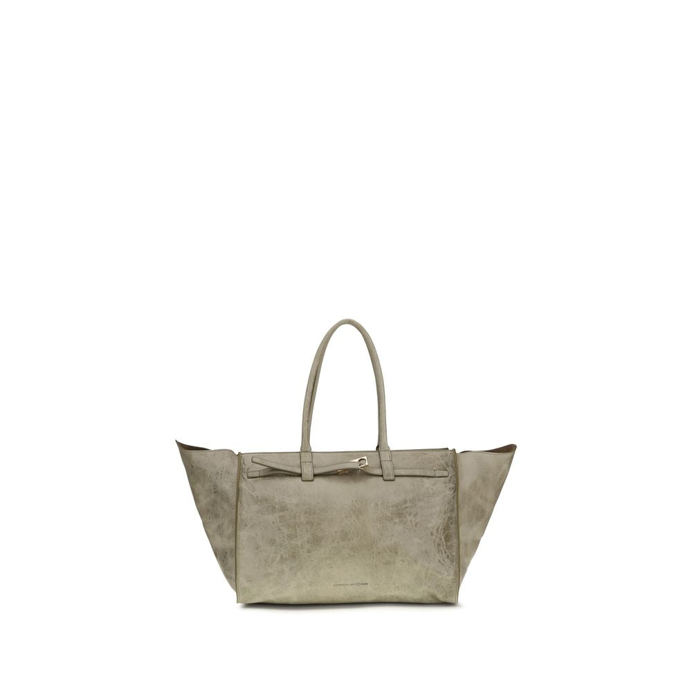 Sac porté épaule Benedetta Bruzziches en cuir de veau couleur beige Bos Taurus