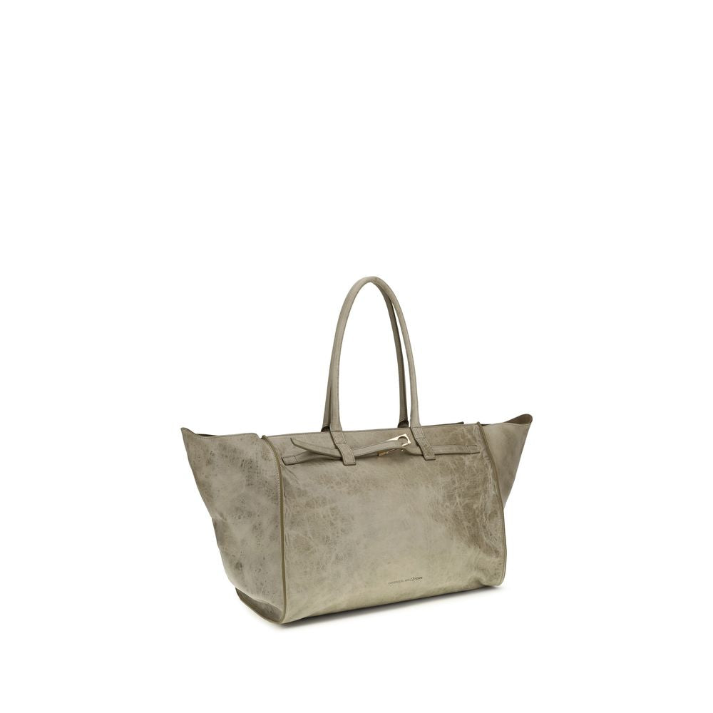 Sac porté épaule Benedetta Bruzziches en cuir de veau couleur beige Bos Taurus