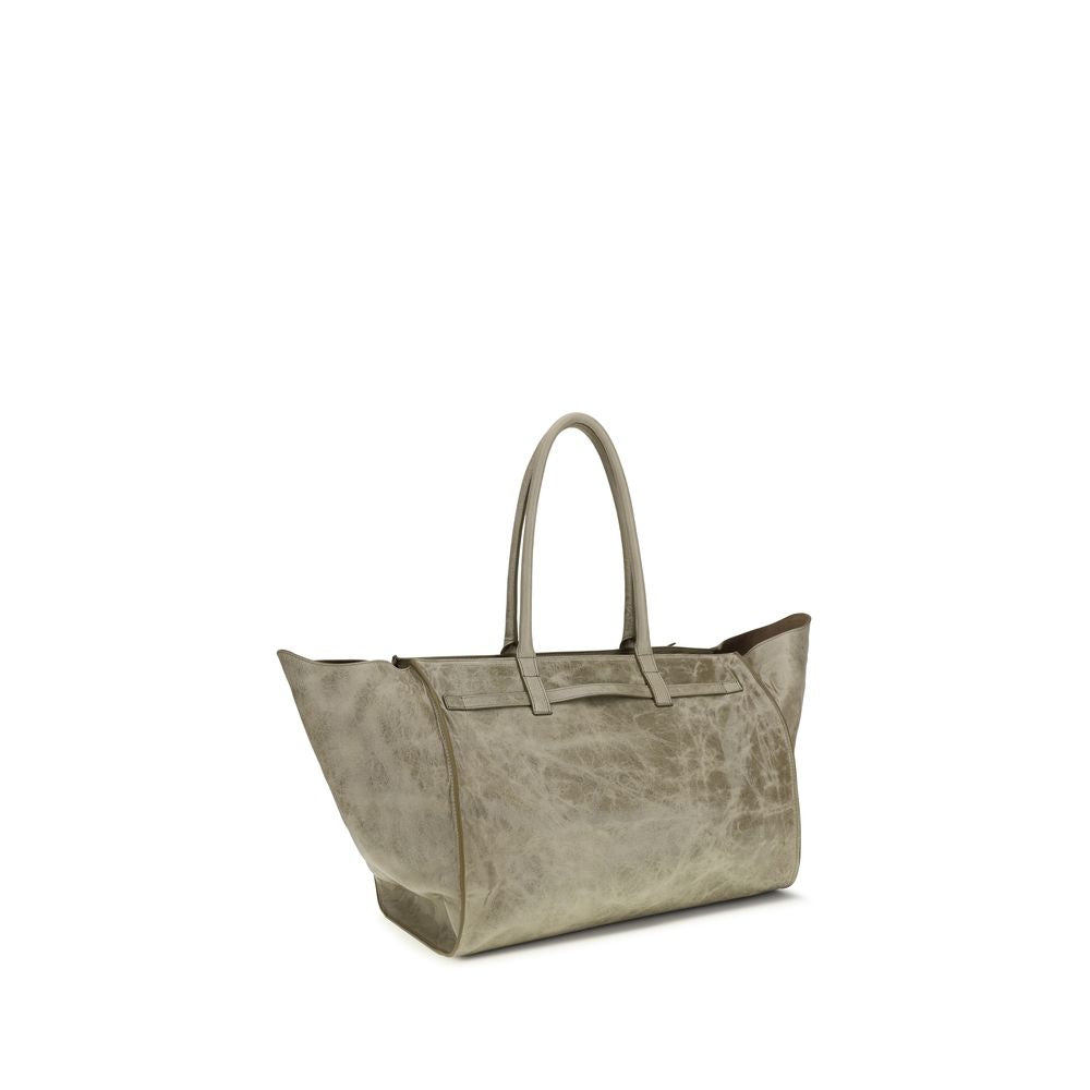 Sac porté épaule Benedetta Bruzziches en cuir de veau couleur beige Bos Taurus