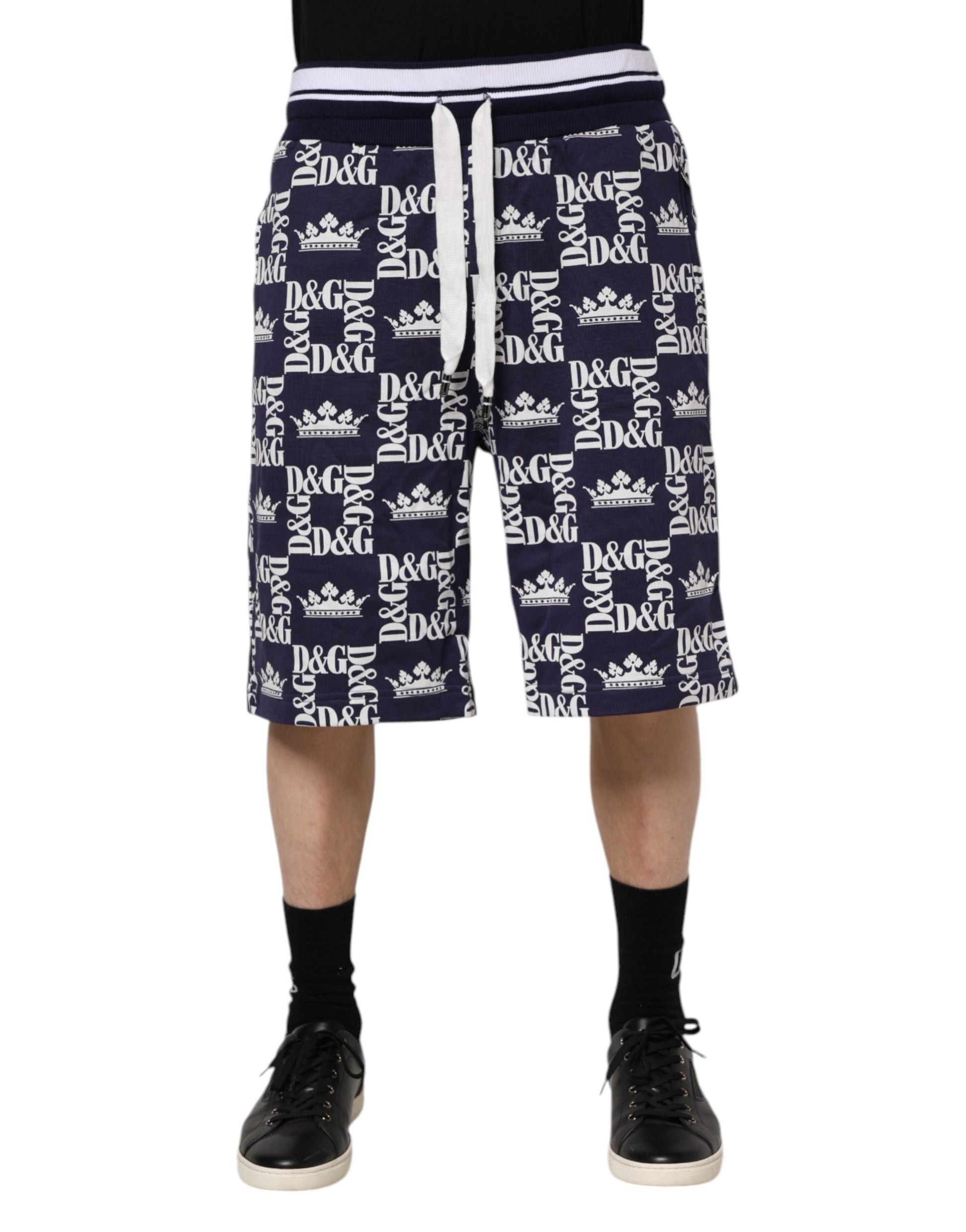 Shorts Bermuda Chino Homme Imprimé Logo DG Bleu Dolce & Gabbana
