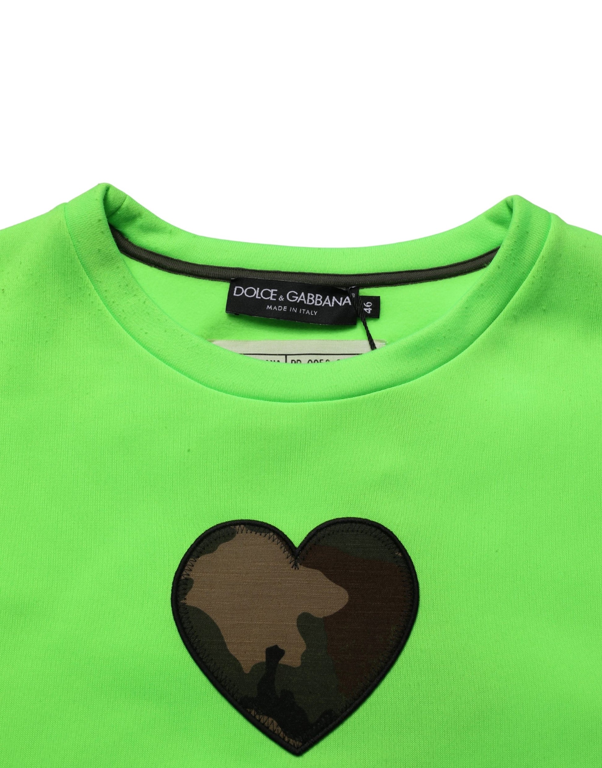 Dolce & Gabbana Sweat-shirt homme à capuche vert cœur patchwork