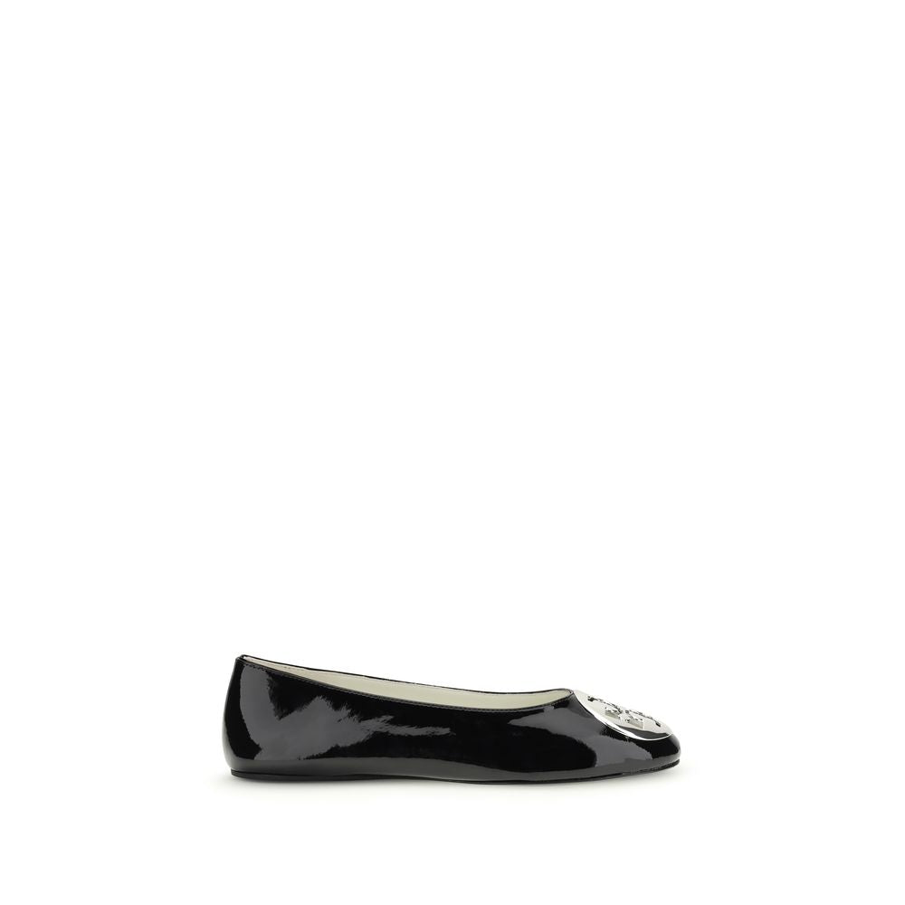 Ballerines Tory Burch en cuir de veau noir Bos Taurus