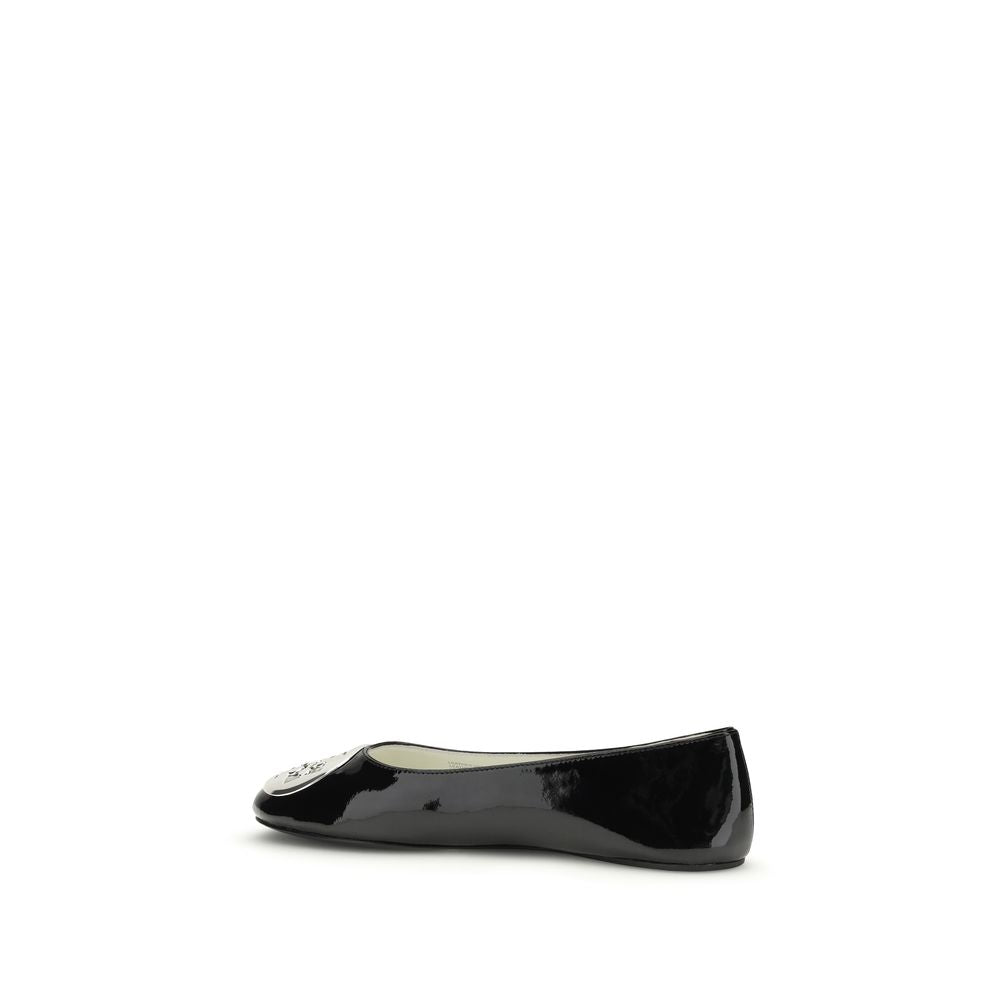 Ballerines Tory Burch en cuir de veau noir Bos Taurus