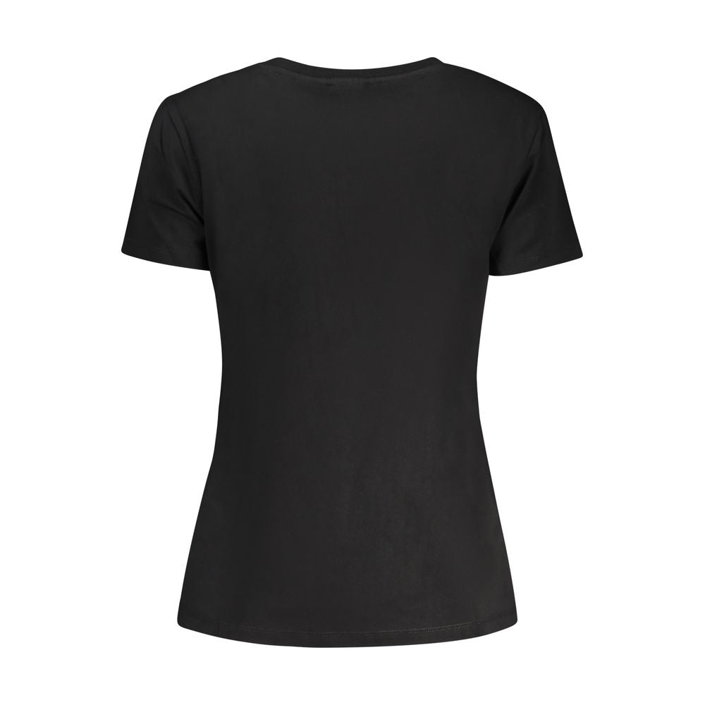 Guess Jeans Schwarzes Damen-T-Shirt aus Baumwolle
