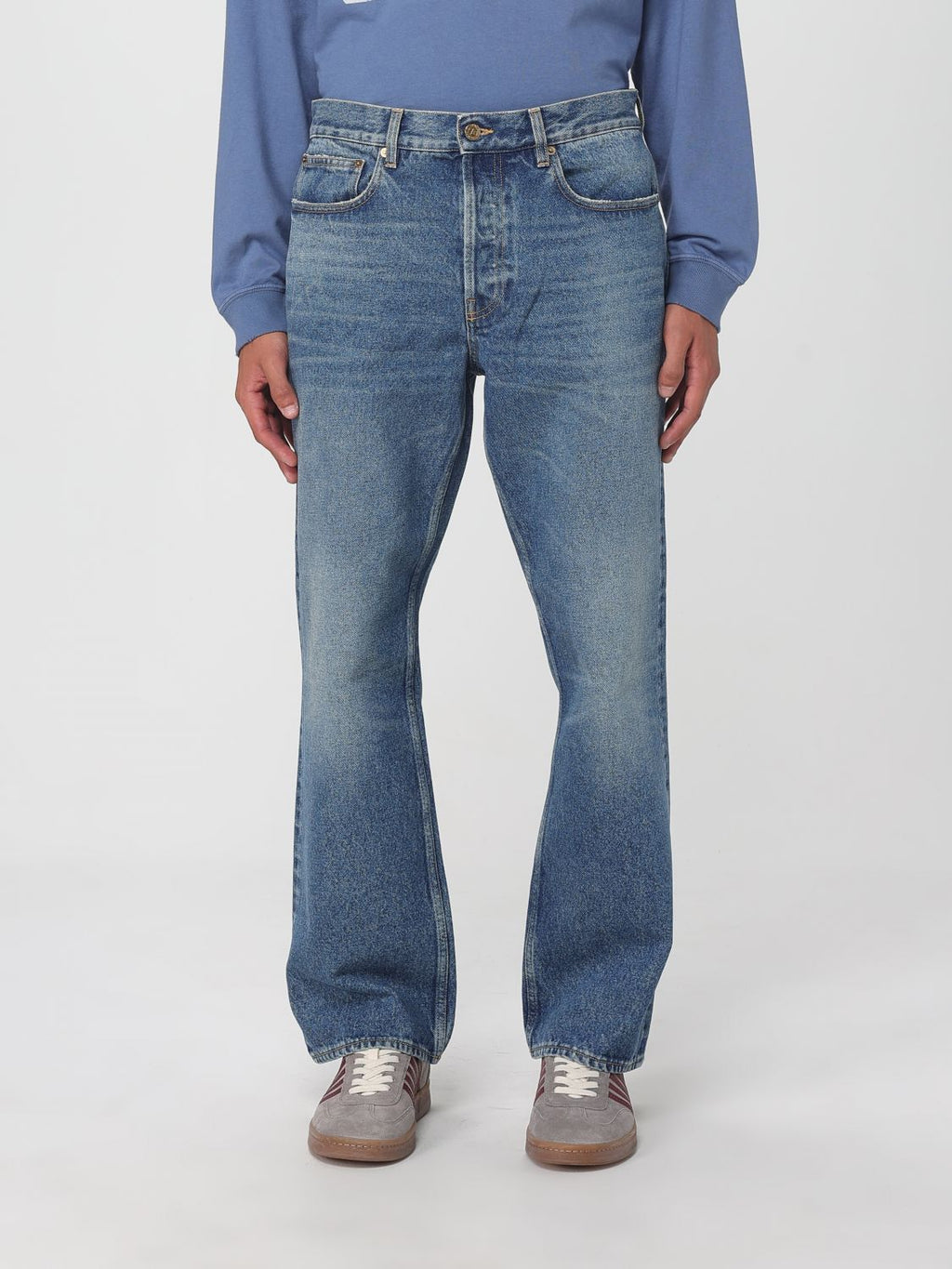 Jean évasé Golden Goose en coton bleu