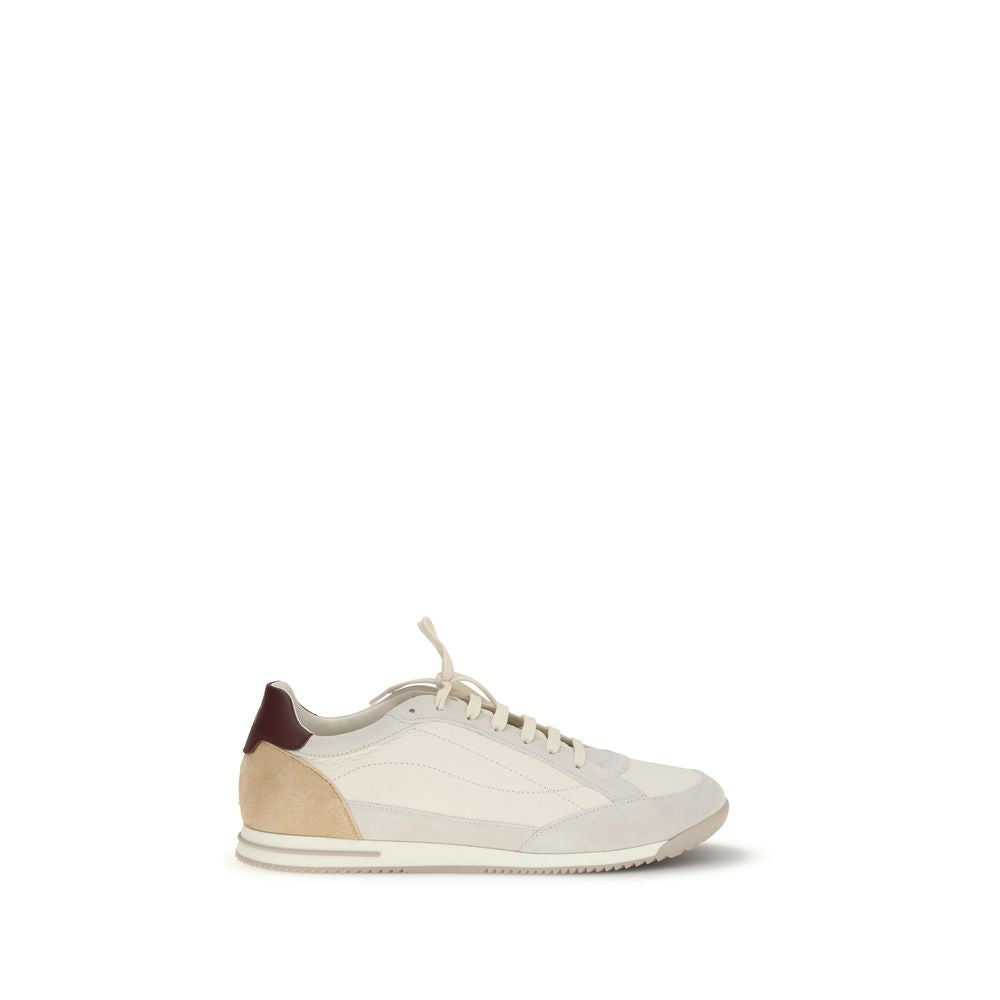 Baskets basses Brunello Cucinelli en cuir de cerf beige