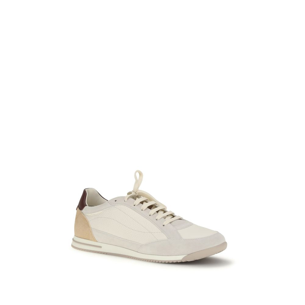 Baskets basses Brunello Cucinelli en cuir de cerf beige