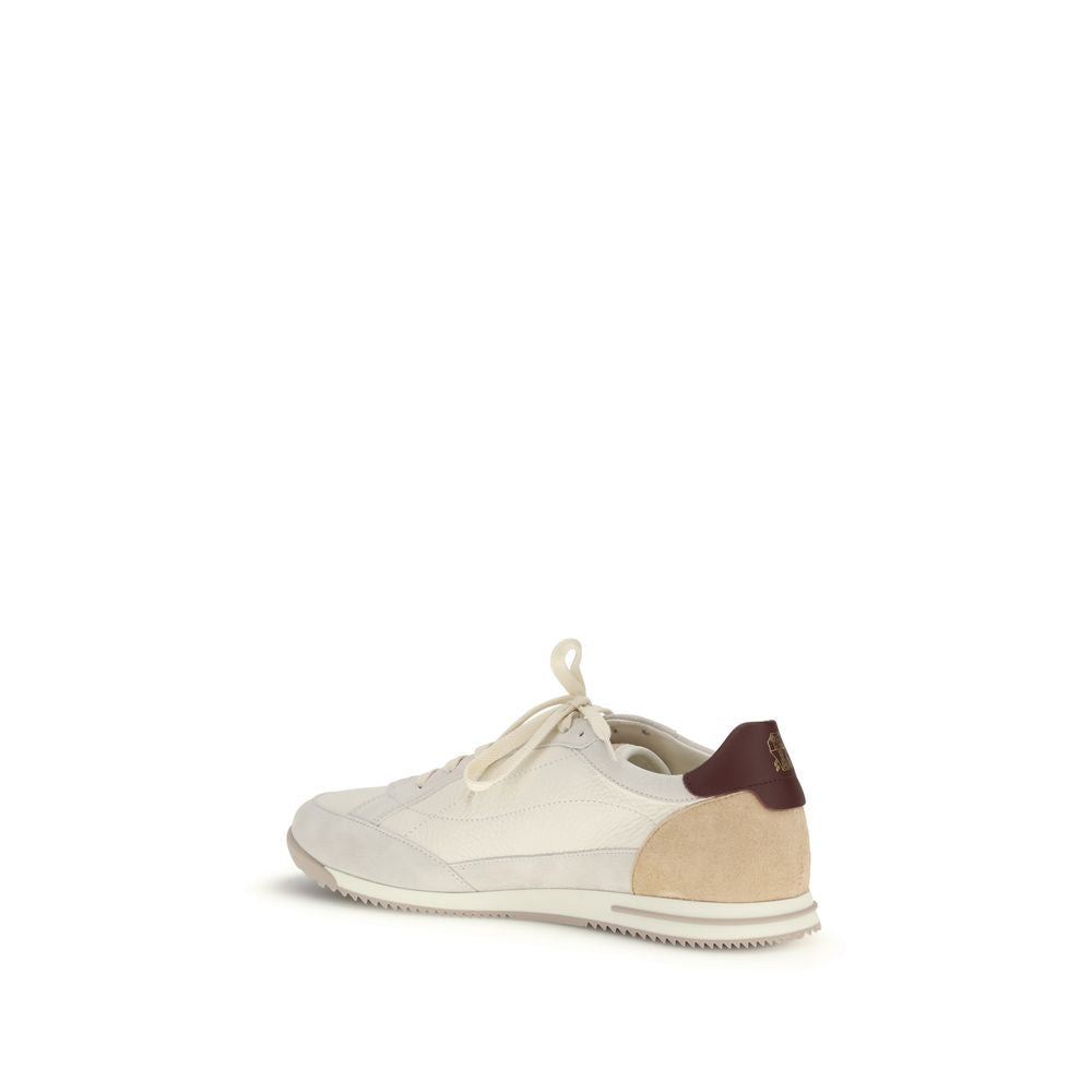 Baskets basses Brunello Cucinelli en cuir de cerf beige