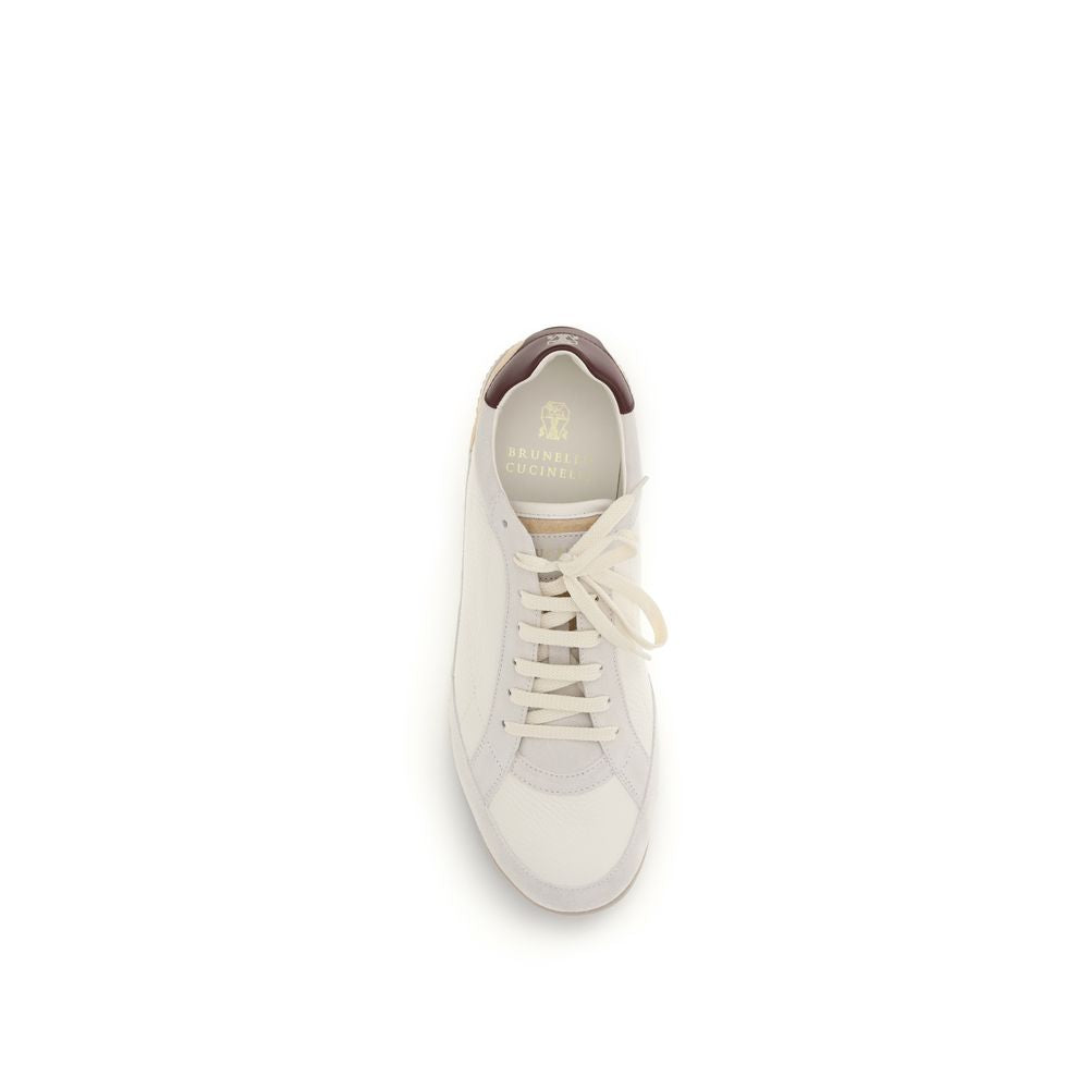 Baskets basses Brunello Cucinelli en cuir de cerf beige