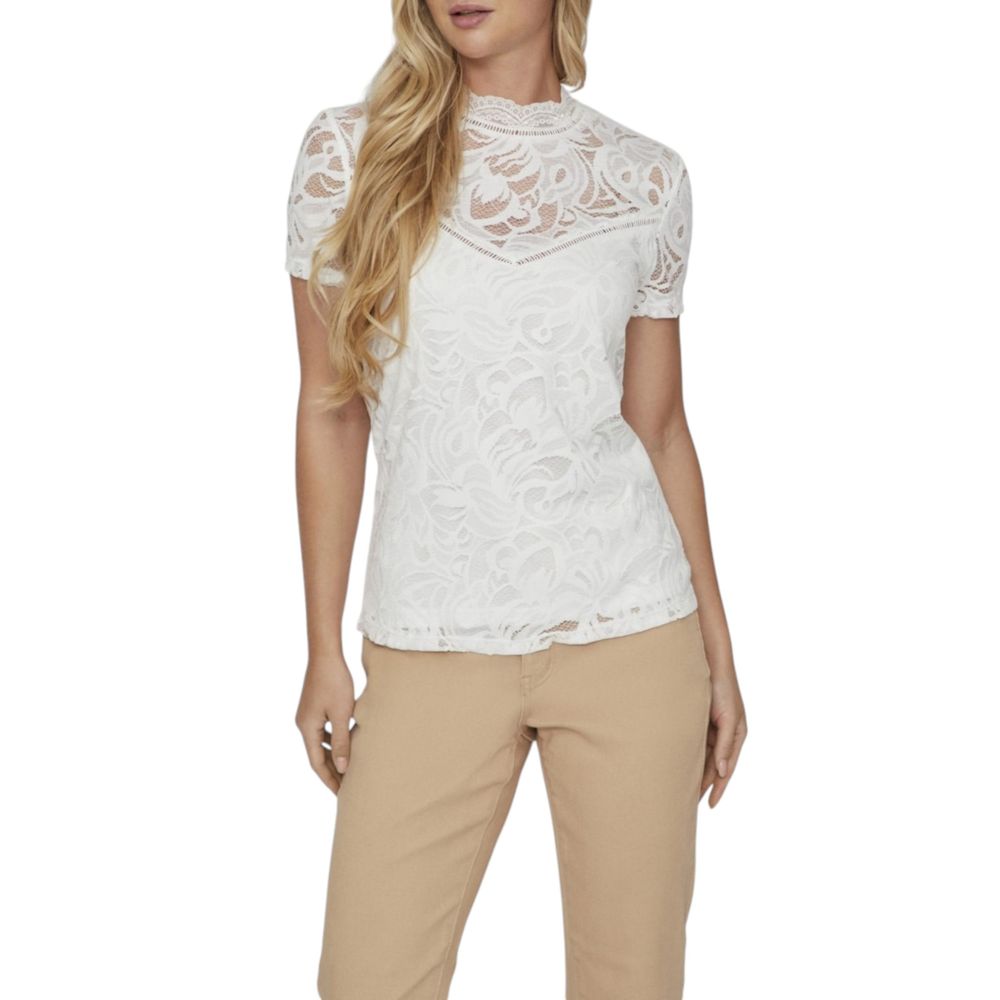 T-shirt en Polyamide Crème Vila Clothes