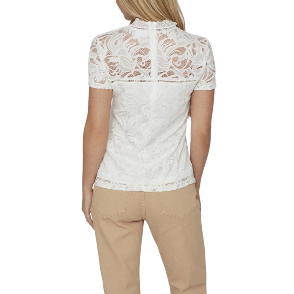 T-shirt en Polyamide Crème Vila Clothes