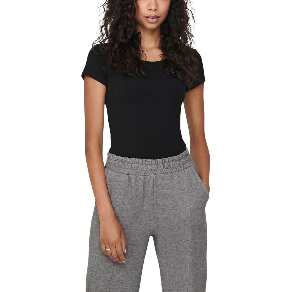T-shirt en coton noir uniquement
