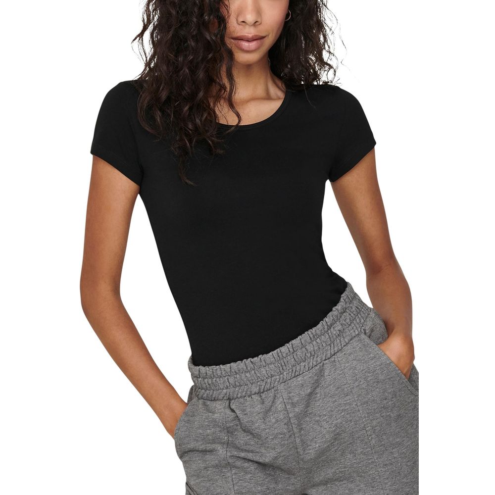 T-shirt en coton noir uniquement
