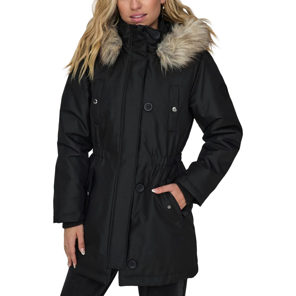 Seulement Parka en polyester noir