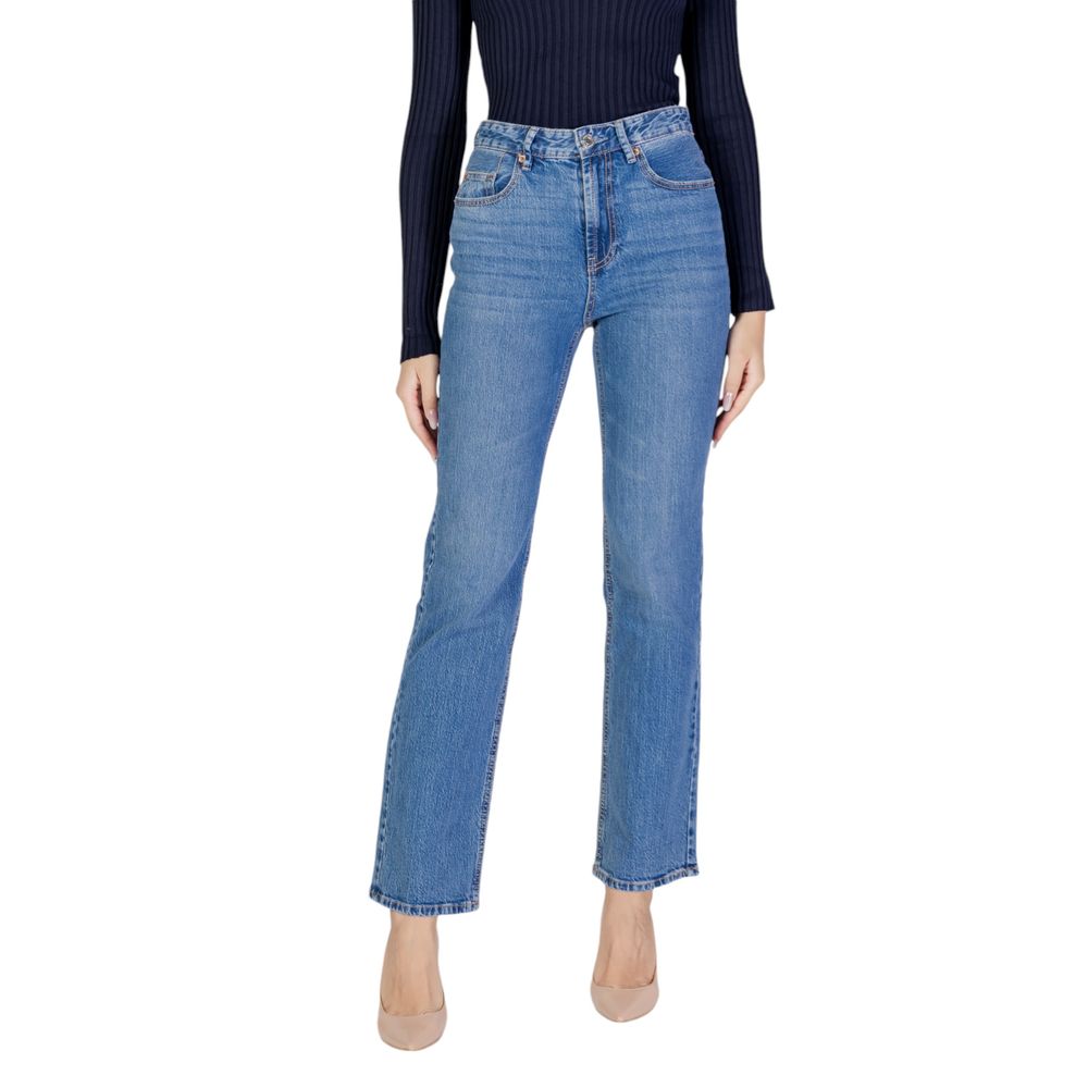 Vero Moda Jean Mom en Coton Bleu Clair