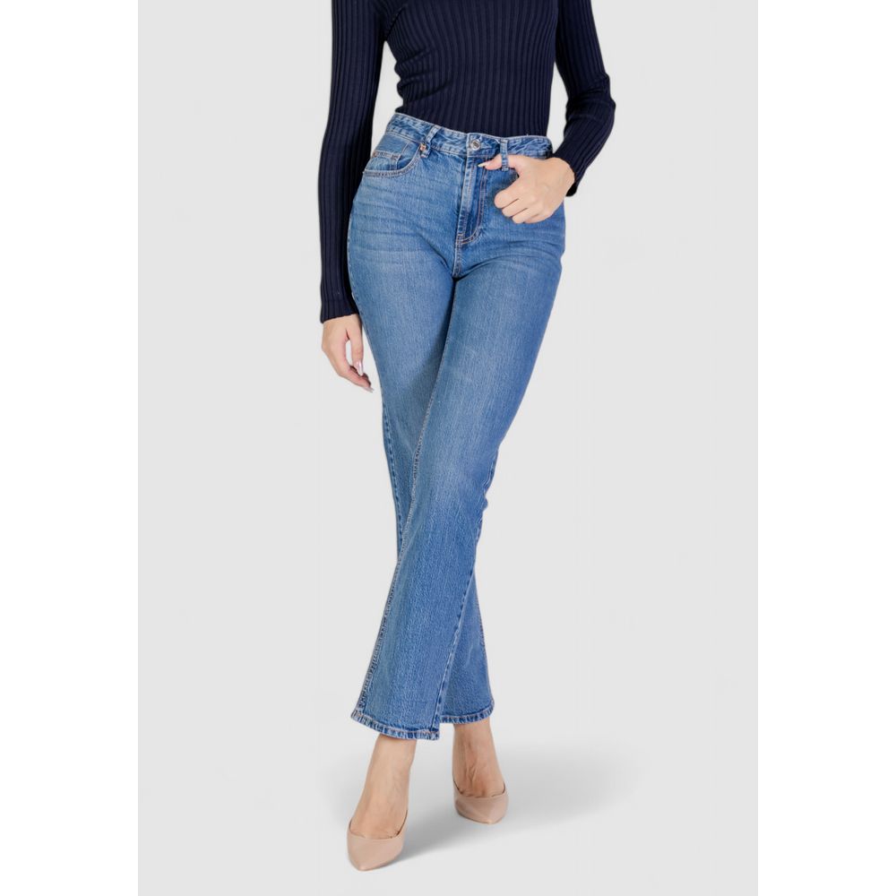 Vero Moda Jean Mom en Coton Bleu Clair