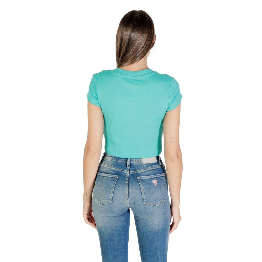 T-shirt en coton turquoise Calvin Klein Jeans