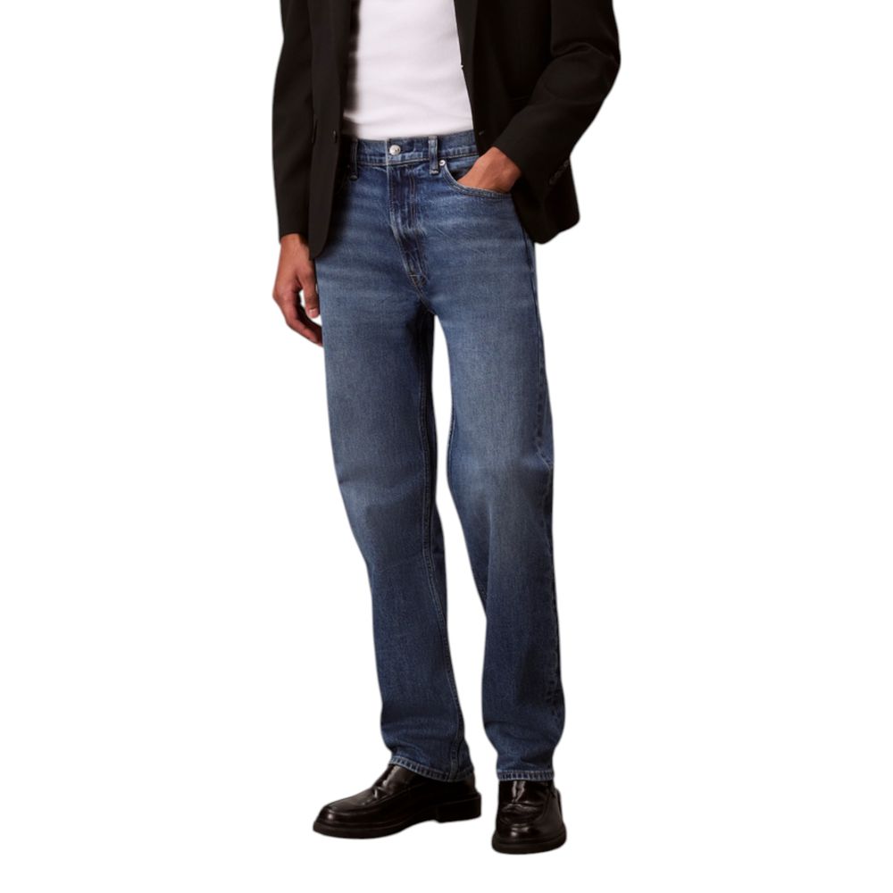 Calvin Klein Jeans Jean en coton bleu coupe décontractée