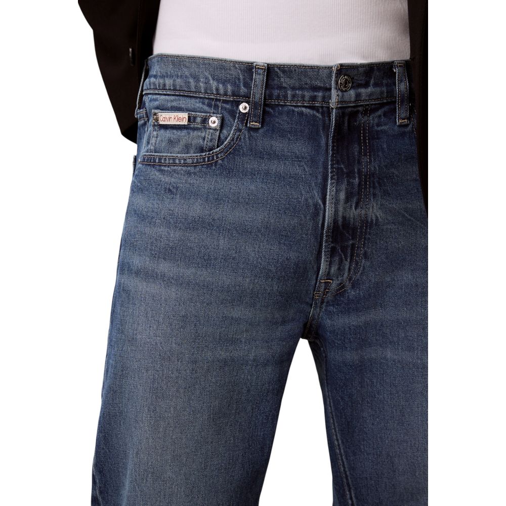 Calvin Klein Jeans Jean en coton bleu coupe décontractée